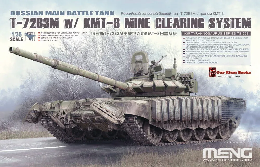 Krabice stavebnice Meng TS-053 tank T-72B3M s odminovacím systémem KMT-8 v měřítku 1/35