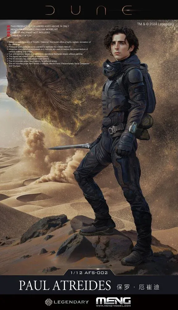 Plastiková figurka Meng AFS-002 Dune Paul Atreides v měřítku 1/12
