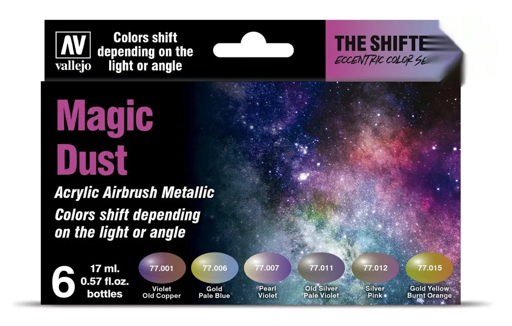 Sada Vallejo The Shifters 77090 Magic Dust – šest lahviček colorshift akrylových barev