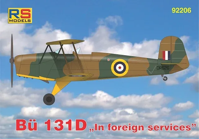Krabice stavebnice RS Models 92206 Bücker Bü-131 D v měřítku 1/72