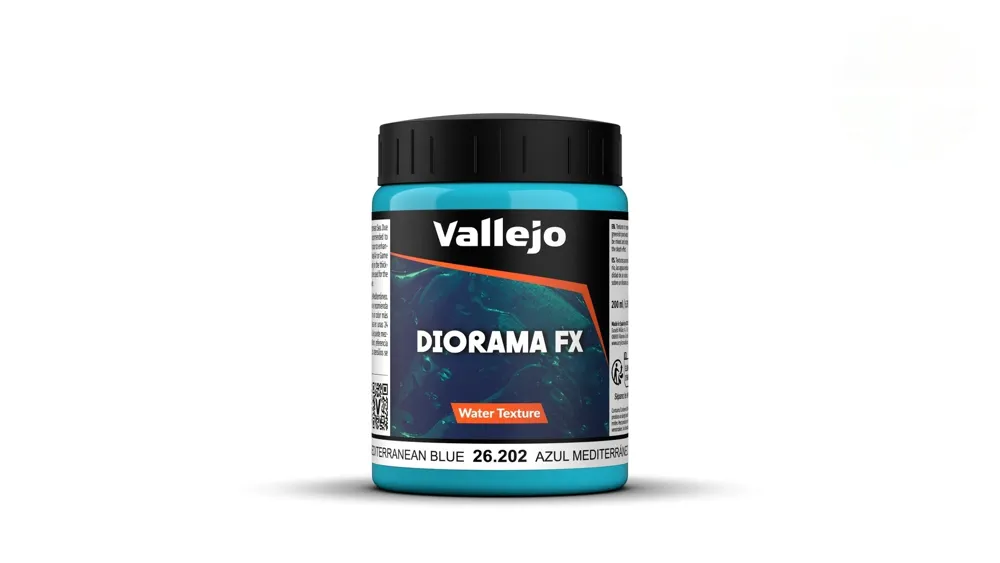 Kelímek akrylové vodní textury Vallejo Diorama FX 26202 středozemní modrá voda 200 ml