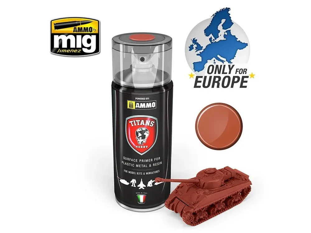 Sprej TITANS HOBBY TTH113 Matt Primer rezavý základ 400 ml, akrylový primer
