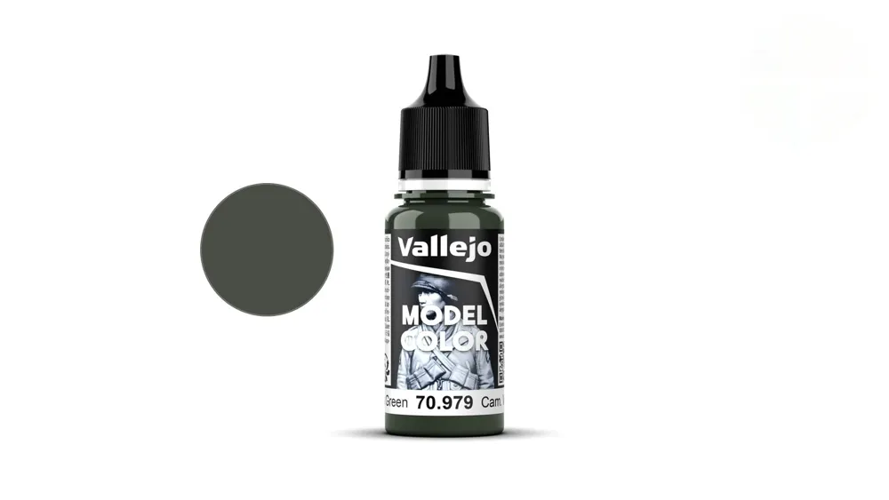 Lahvička akrylové barvy Vallejo Model Color 70979 kamuflážní tmavě zelená matná 18 ml