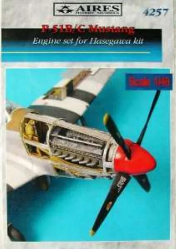 Resinový motorový set Aires 4257 pro P-51B/C Mustang v měřítku 1/48