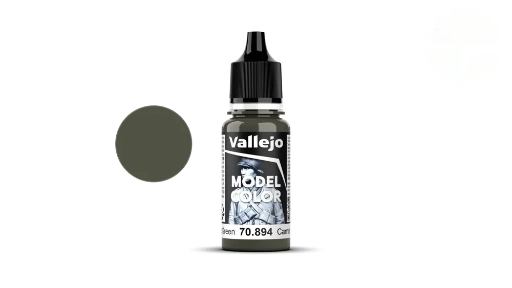 Lahvička akrylové barvy Vallejo Model Color 70894 kamuflážní olivová zelená matná, 18 ml