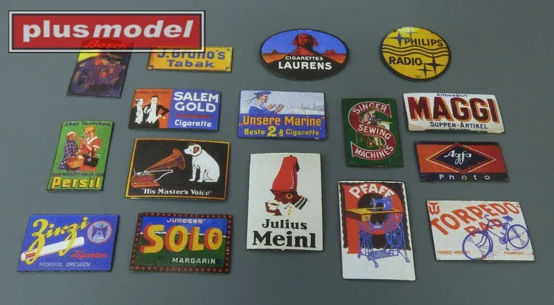 Plus Model 568 plechové reklamní cedule Německo 30. a 40. léta v měřítku 1/35