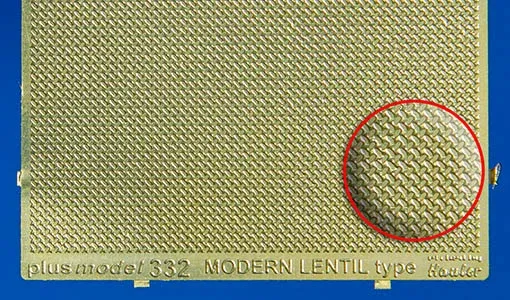 Aršík fotoleptu Plus Model 332 s moderním čočkovým reliéfem plechu v měřítku 1/35