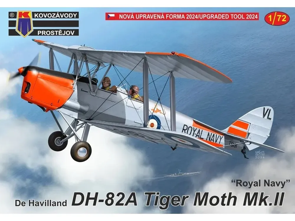 Krabice stavebnice Kovozávody Prostějov KPM0443 de Havilland DH-82A Tiger Moth Mk.II Royal Navy 1/72