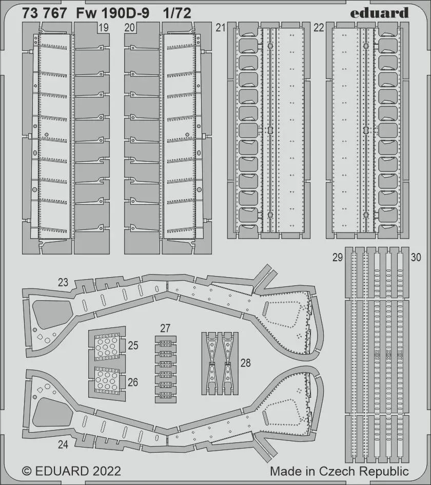 Barevné fotolepty Eduard 73767 Fw 190D-9 v měřítku 1/72 pro stavebnici IBG Models