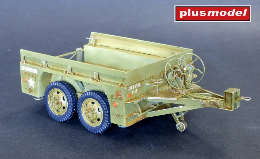 Stavebnice Plus Model 596 1/35 americký přívěs M13 s tandemovou nápravou, resinové díly