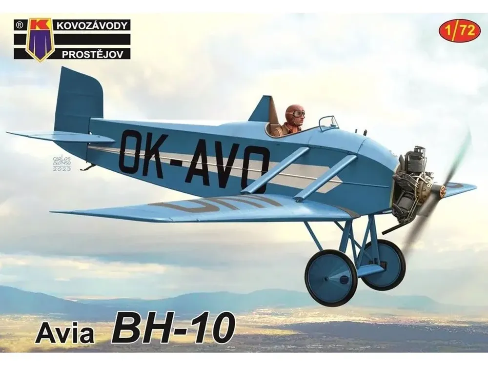 Krabice plastikové stavebnice Kovozávody Prostějov 1/72 Avia BH-10, kód KPM0421