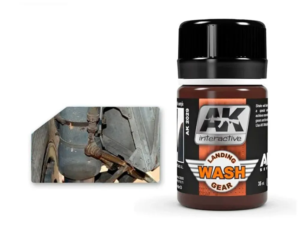 Lahvička enamelového washe AK Interactive AK2029 Enamel Air Weathering Wash na podvozky 35 ml