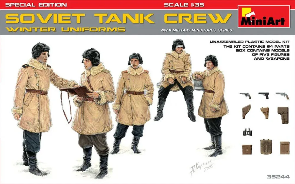 MiniArt 35244 sovětská tanková posádka v zimních uniformách, Special Edition (1/35)