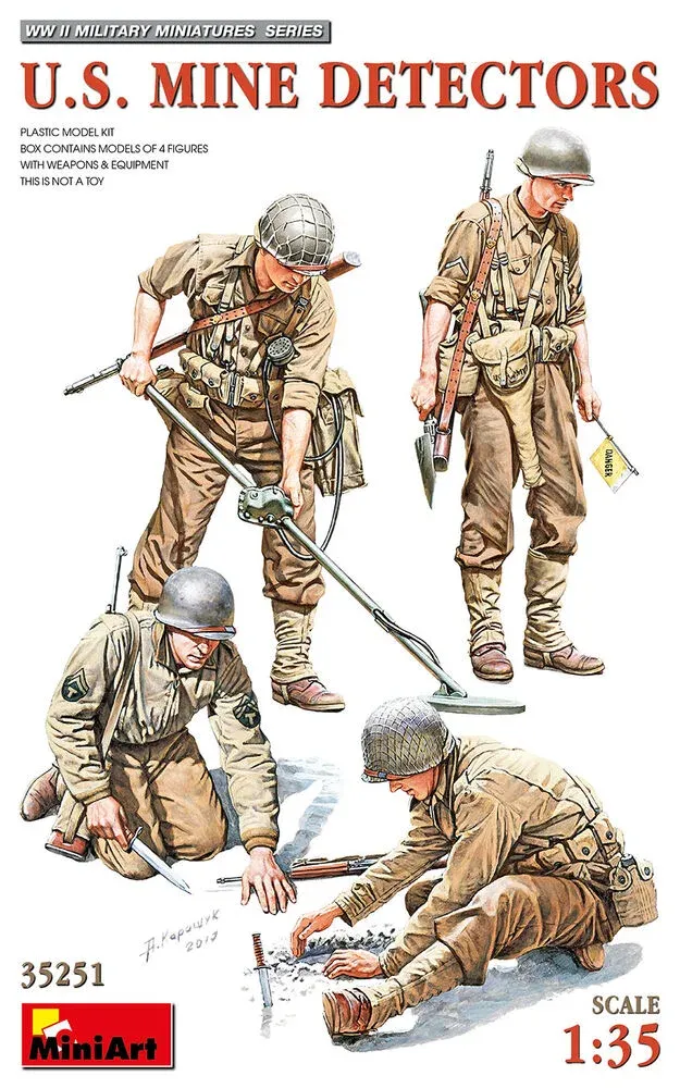 MiniArt 35251 U.S. Mine Detectors – američtí vojáci s detektory min (1/35)