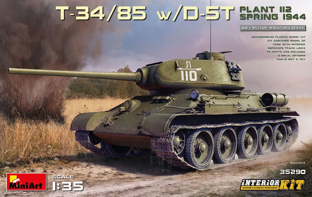 MiniArt 35290 T-34/85 s kanónem D-5T, závod 112, jaro 1944 – Interior Kit (1/35)