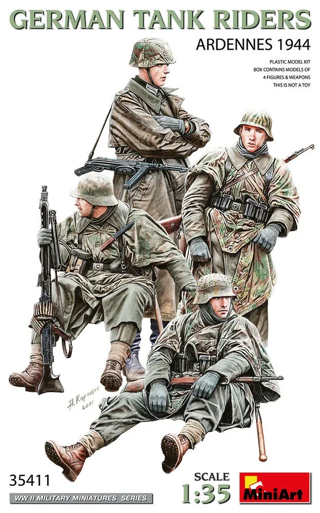 MiniArt 35411 němečtí vojáci na tancích, Ardeny 1944 (1/35)