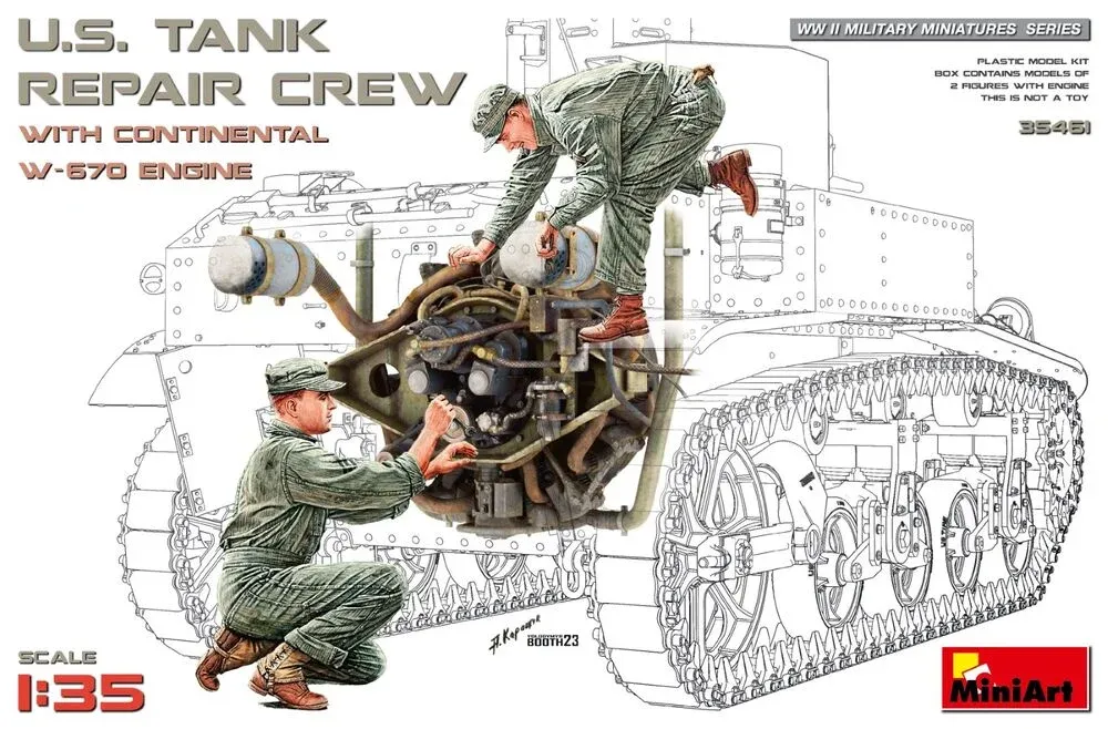 MiniArt 35461 americká tanková opravárenská četa s motorem Continental W-670 (1/35)