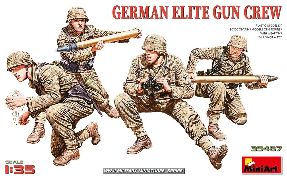 MiniArt 35467 německá elitní dělostřelecká obsluha, 4 figurky (1/35)