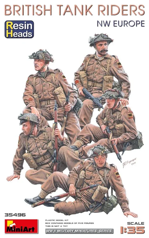 MiniArt 35496 britská pěchota přepravovaná na tancích, severozápadní Evropa – resinové hlavy (1/35)