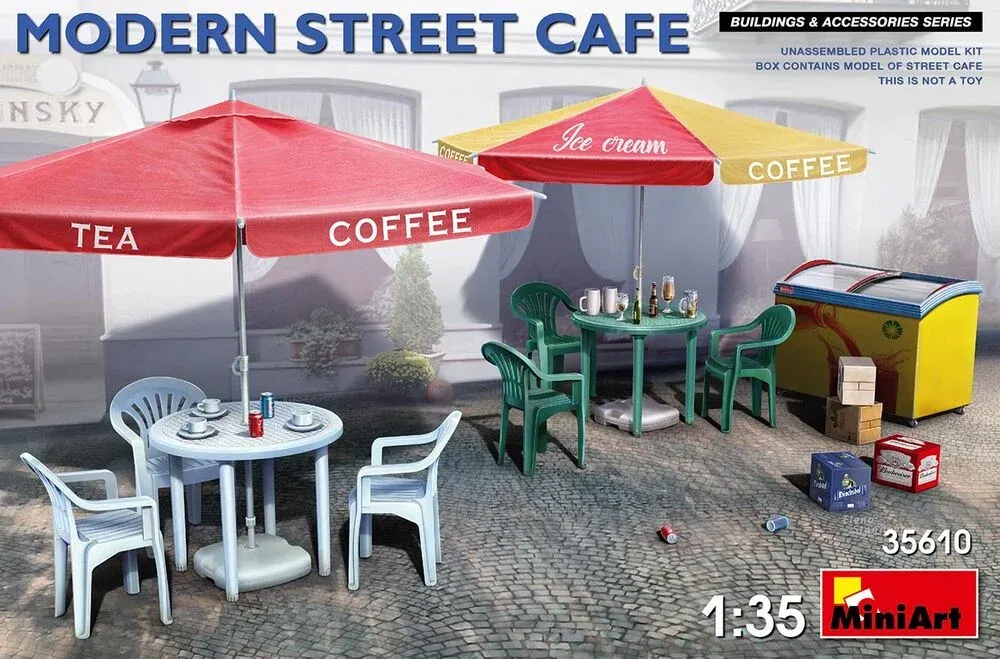 MiniArt 35610 Modern Street Cafe – moderní pouliční kavárna (1/35)
