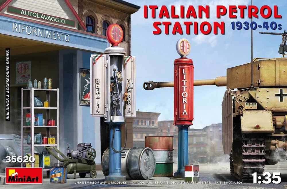 MiniArt 35620 italská čerpací stanice 1930–40 (1/35)