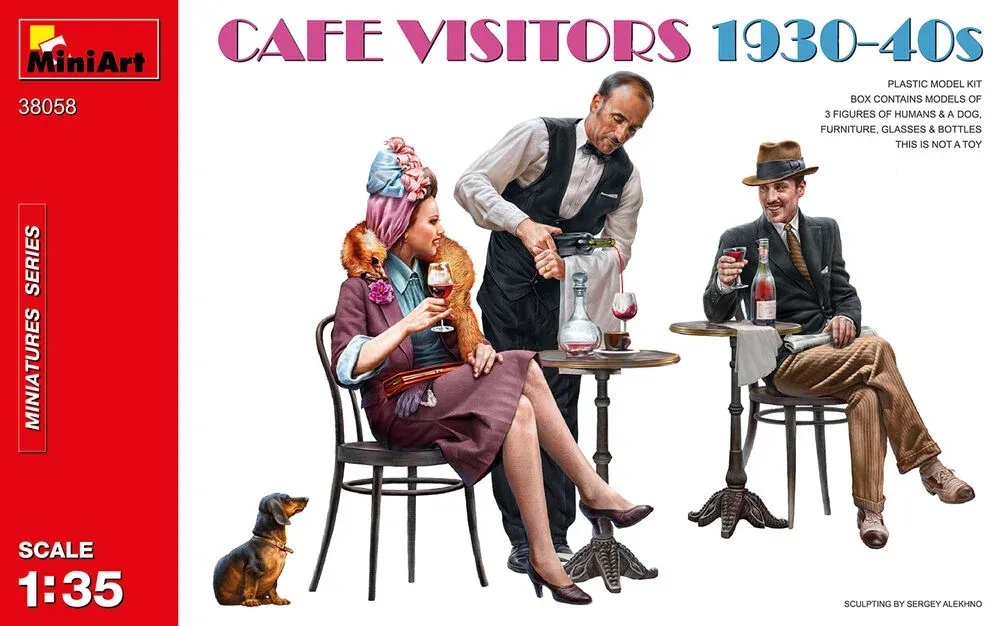 MiniArt 38058 Cafe Visitors 1930-40s – hosté kavárny (1/35)