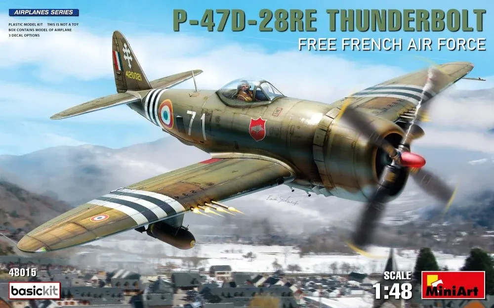 MiniArt 48015 P-47D-28RE Thunderbolt Free French Air Force, Basic Kit (1/48)
