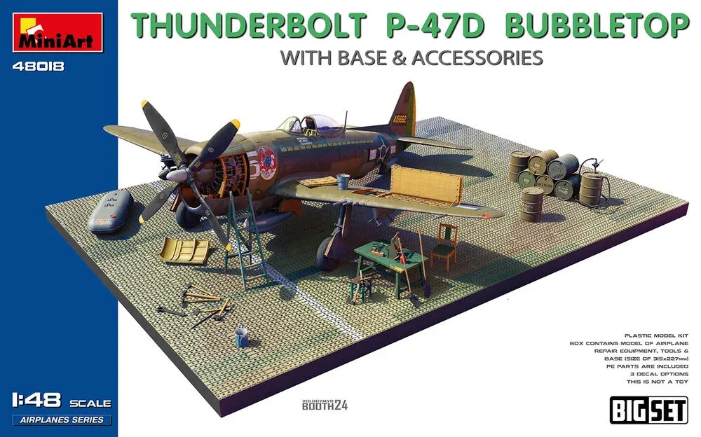 MiniArt 48018 P-47D Thunderbolt Bubbletop s podložkou a doplňky, BIG SET (1/48)