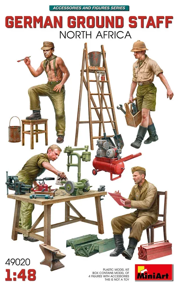 MiniArt 49020 německý pozemní personál s doplňky, Severní Afrika (1/35)