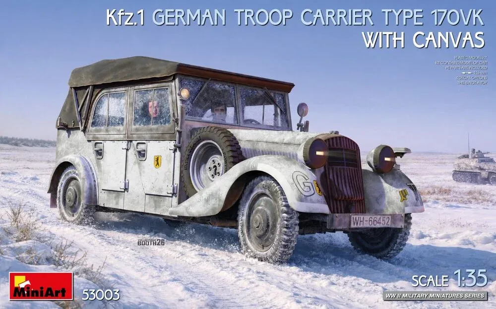 MiniArt 1/35 Kfz.1 Type 170VK německý vojenský vůz s plachtou