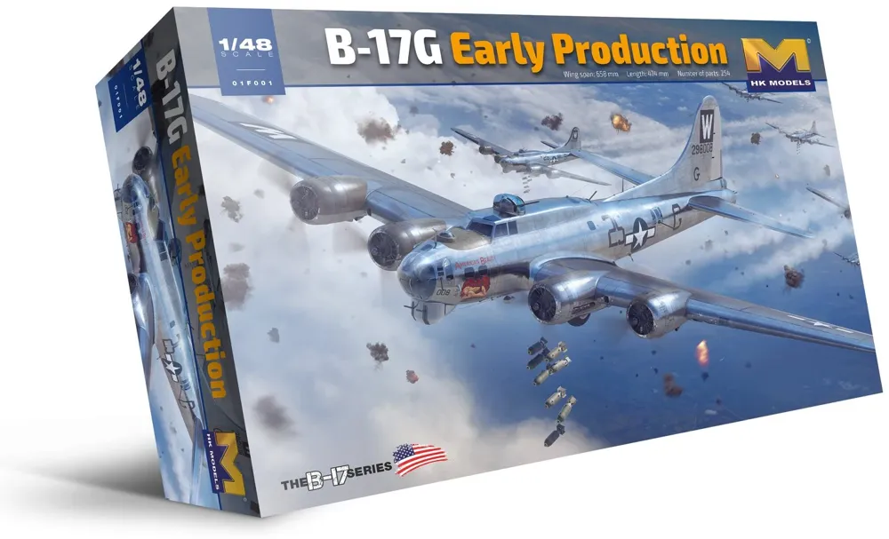 Krabice stavebnice HK Models 1/48 B-17G Flying Fortress rané provedení