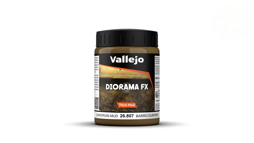 Kelímek texturové pasty Vallejo Diorama FX 26807 European Thick Mud 200 ml