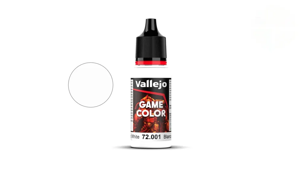 Lahvička akrylové barvy Vallejo Game Color 72001 mrtvolně bílá (Dead White) 18 ml