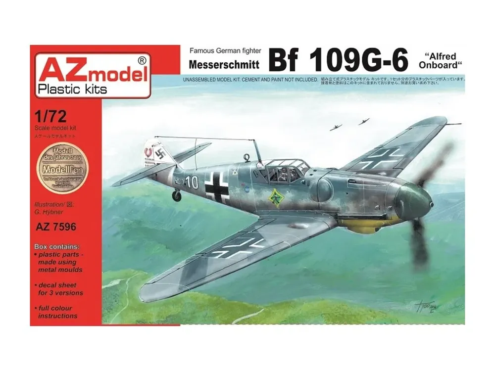 Krabice plastikové stavebnice AZ Model 1/72 Messerschmitt Bf 109G-6 Alfred Onboard
