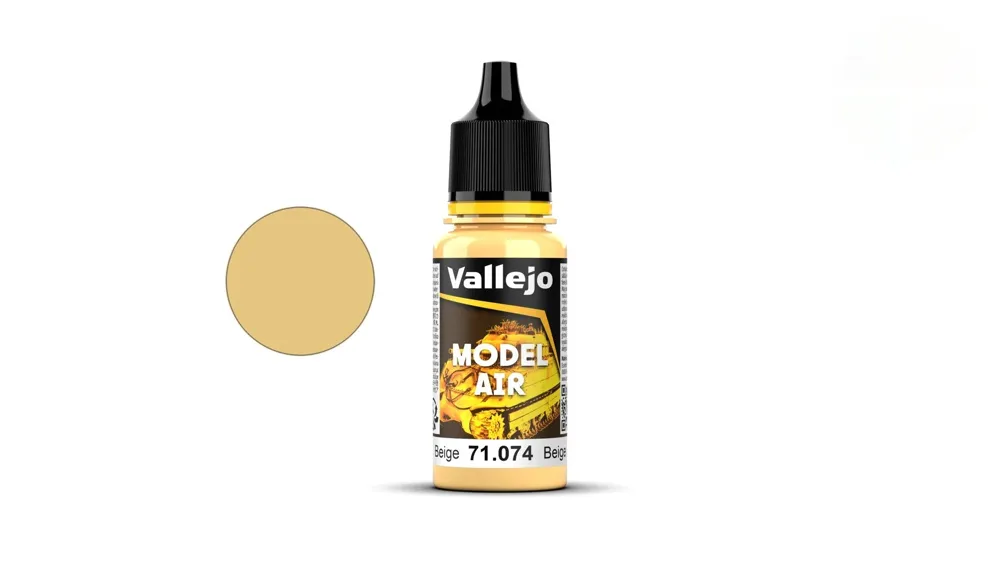 Lahvička akrylové barvy Vallejo Model Air 71074 béžová Beige 18 ml