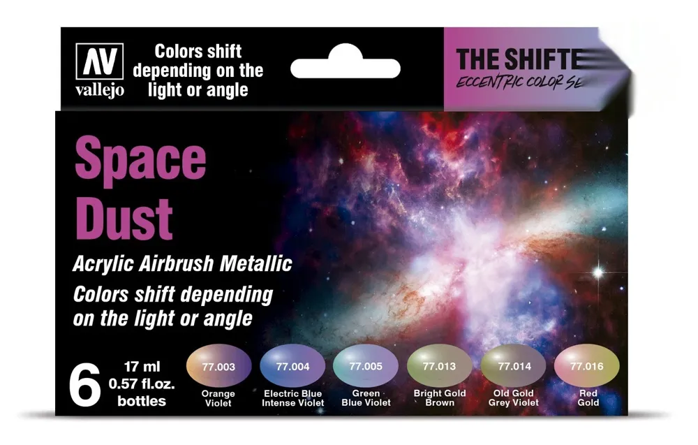 Sada šesti lahviček colorshift barev Vallejo The Shifters 77091 Space Dust, 17 ml