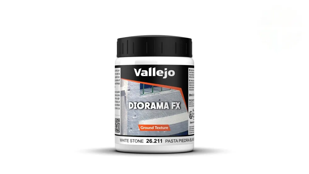 Dóza texturovací pasty Vallejo Diorama FX 26211 bílá kamenná pasta 200 ml