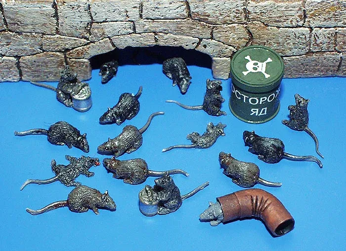 Resinová sada Plus Model 171 krysy v měřítku 1/35, nenabarvené odlitky figurek krys