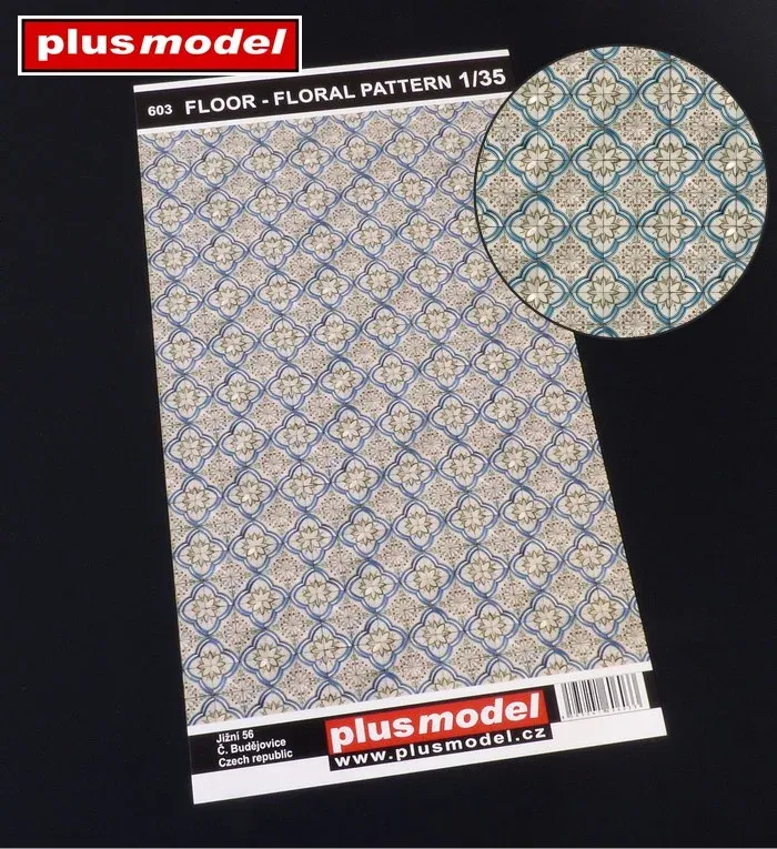 Papírová podlaha s květinovým vzorem Plus Model 603 v měřítku 1/35 pro dioráma