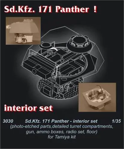 Resinová interiérová sada CMK 3030 Pz.V Panther 1/35 pro stavebnici Tamiya