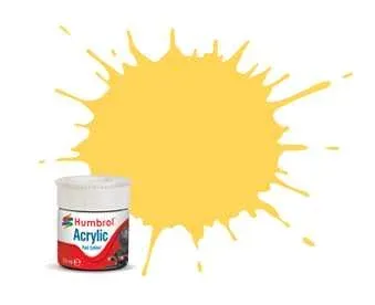 Lahvička akrylové barvy Humbrol Acrylic AB2407 RC407 BR Yellow matná, 14 ml