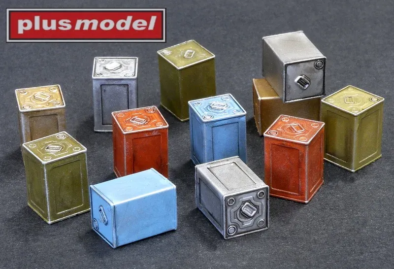 3D tištěné britské kanystry Flimsy Plus Model DP3006 v měřítku 1/35, nebarvené díly
