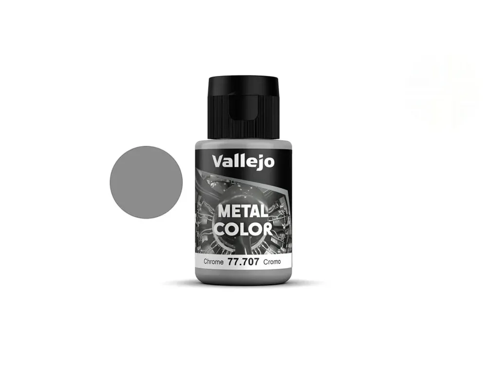 Lahvička metalické barvy Vallejo Metal Color 77707 Chrome, 32 ml