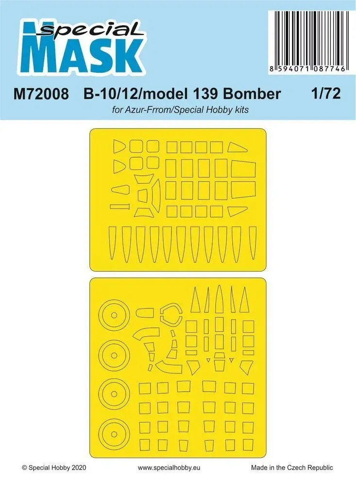 Maskovací sada Special Hobby M72008 pro model B-10/12/model 139 v měřítku 1/72
