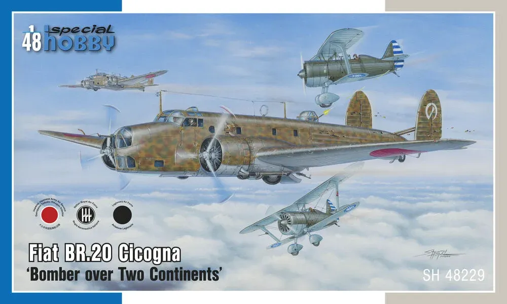 Krabice stavebnice Special Hobby 1/48 Fiat Br.20 Cicogna SH48229 s italským bombardérem