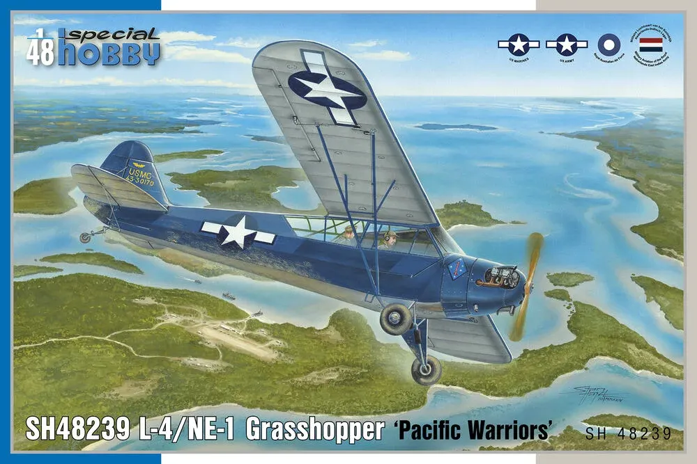 Krabice stavebnice Special Hobby SH48239 L-4/NE-1 Grasshopper Pacific Warriors v měřítku 1/48