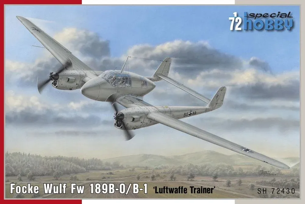 Krabice stavebnice Special Hobby SH72430 Focke Wulf Fw 189B Uhu Trainer v měřítku 1/72