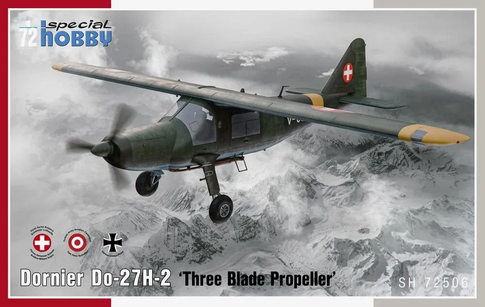 Krabice stavebnice Special Hobby SH72506 Dornier Do-27H-2 s třílistou vrtulí v měřítku 1/72