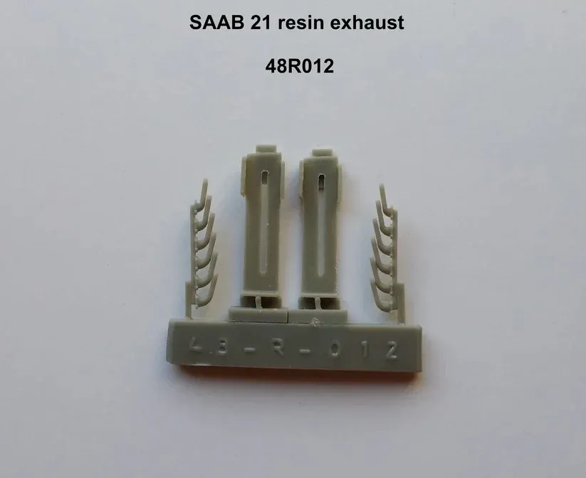 Resinová výfuková potrubí Pilot Replicas 48R012 pro SAAB J/A 21 v měřítku 1/48