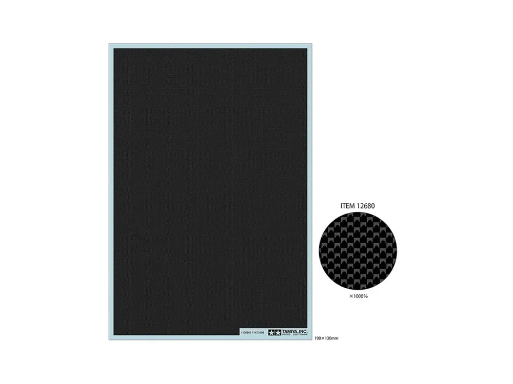 Obtiskový aršík Tamiya 12680 Carbon Decal Plain EF s karbonovým vzorem